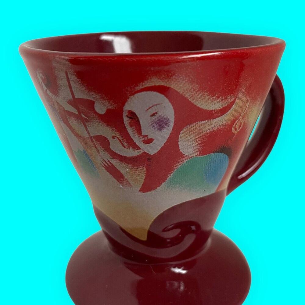Vintage Frangelico Liqueur Expresso Demitasse Mug Signed Linda Fritchtel